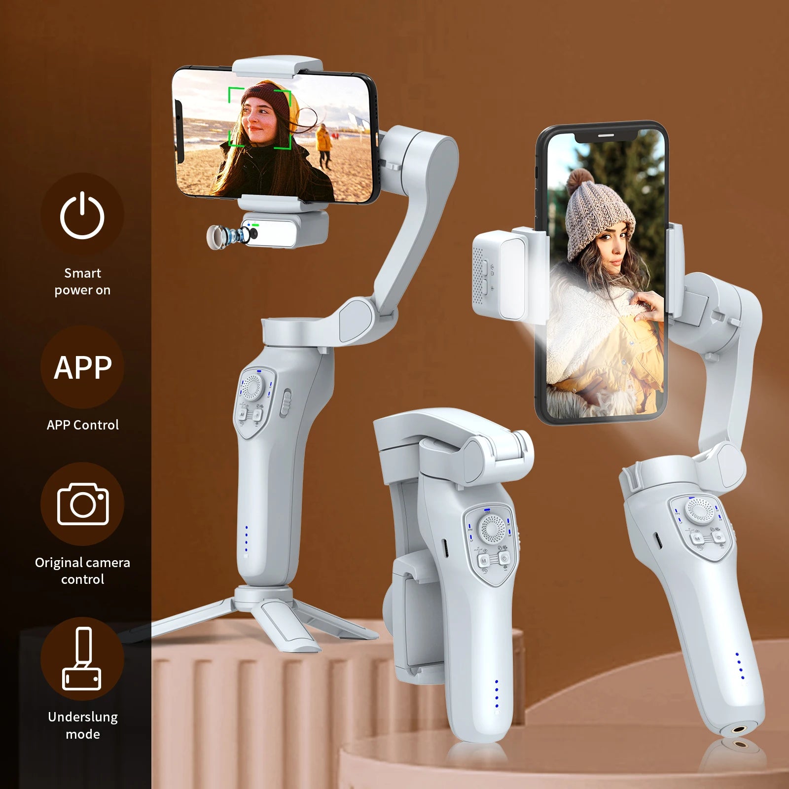 COMITOK L7C Pro 3-Axis Gimbal Stabilizer(Opt.AI Face Tracking)Foldable