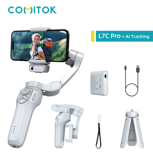 COMITOK L7C Pro 3-Axis Gimbal Stabilizer(Opt.AI Face Tracking)Foldable